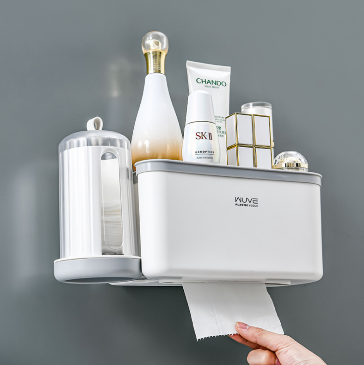 Creative tissue box storage rack, plastic cotton pad storage box detail image 3