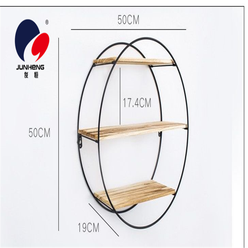 铁艺壁挂墙上置物架北欧实木墙壁收纳架创意家居多功能收纳整理架详情4