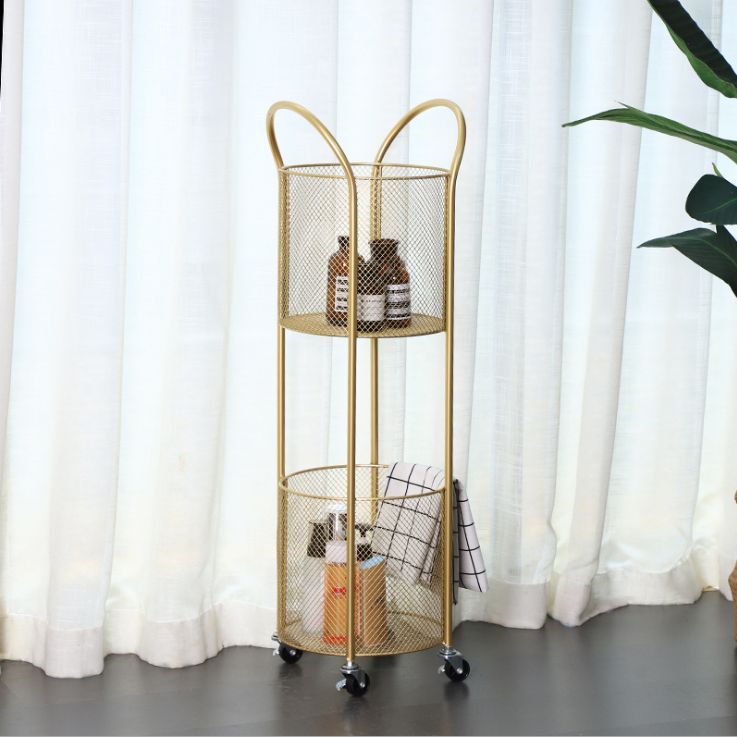 Mobile bathroom storage basket ins nail cart with wheels