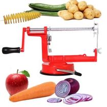 Manual rotating potato tower machine Stainless steel potato chip machine cyclone potato slicer cucumber and carrot cutting machine