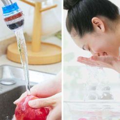 Retractable medical stone filter water purifier shower head
