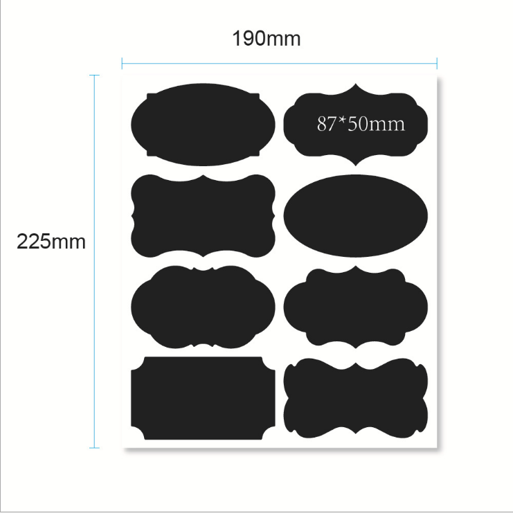 Large and small bottles and cans, colored and black PVC blackboard stickers detail image 2