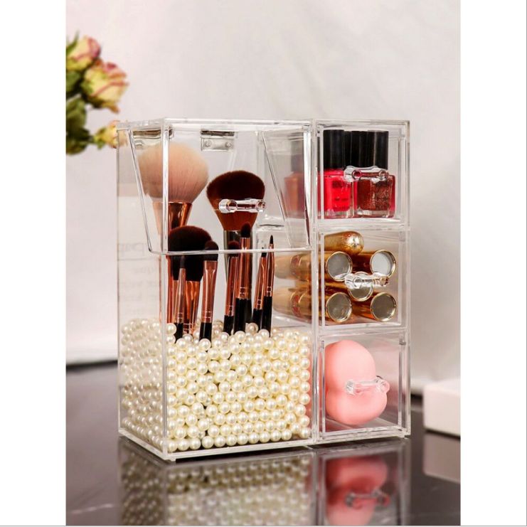 Makeup brush organizer box