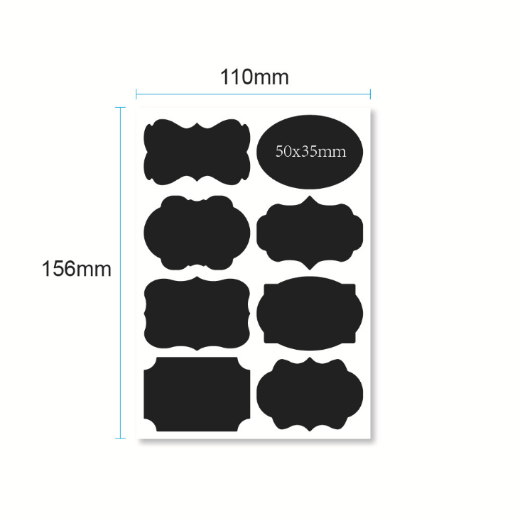 Large and small bottles and cans, colored and black PVC blackboard stickers detail image 1