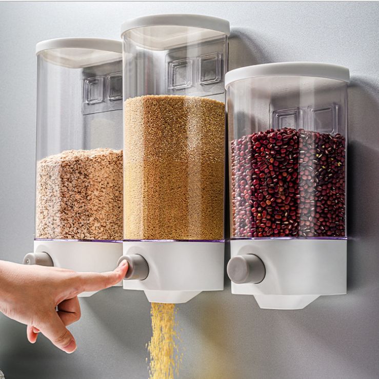 Sealed food jar kitchen wall mount