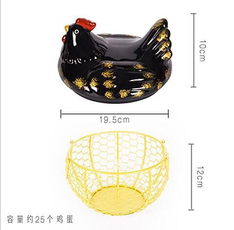 陶瓷鸡蛋篮铁艺鸡蛋篮厨房装饰详情图2