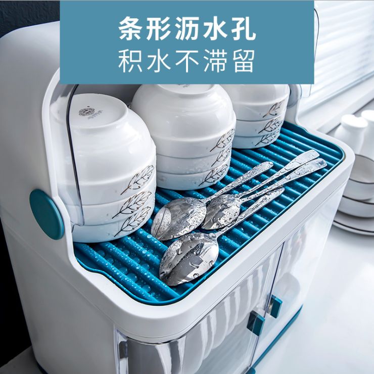 Kitchen double bowl and chopsticks storage box bowl rack