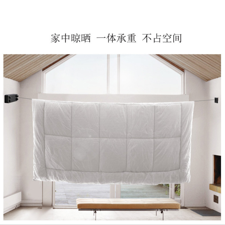 Retractable invisible clothesline without drilling holes detail image 3