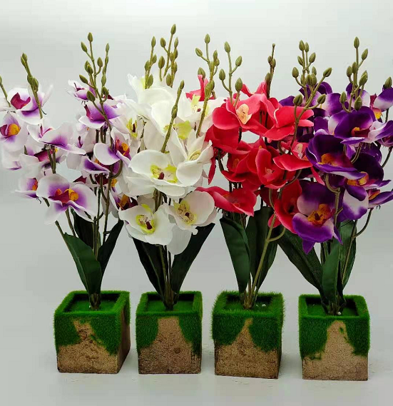 20 artificial flower orchids, flower art potted plants, creative plant bonsai, indoor living room decoration ornaments, potted plants detail image 4