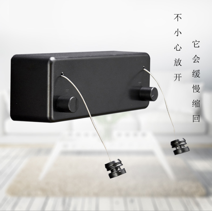 Retractable invisible clothesline without drilling holes detail image 2