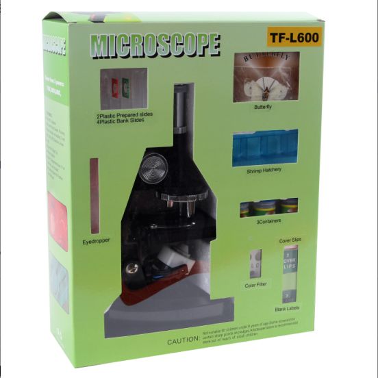 Factory direct sales of optical L600 student microscope, children's science popularization and intelligence experiment set, children's gift, eco-friendly materials