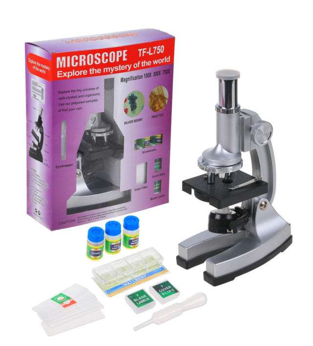 Factory direct sales of optical L750 student microscope, children's science popularization and intelligence experiment set, children's gift, eco-friendly material detail image 2