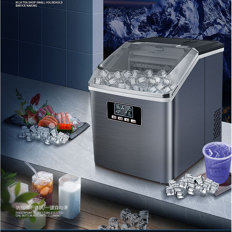 Ice maker 25kg commercial milk tea shop small home bar square ice cube making machine