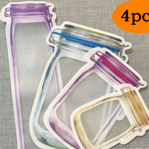 Wholesale Mason bottle frosted self-sealing bags