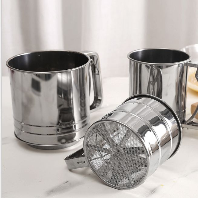 Stainless steel double flour sieve