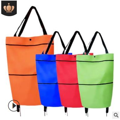 Folding shopping cart bag, hand-pulled cart, telescopic trailer bag, supermarket shopping bag, grocery cart