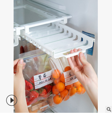 厨房双筋食物密封袋收纳架轨道收纳悬挂架冰箱保鲜袋抽屉式收纳详情图4