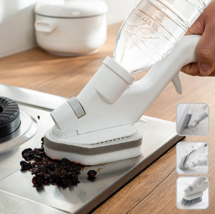5-in-1 multi-functional kitchen cleaning brush with press and spray water detail image 5