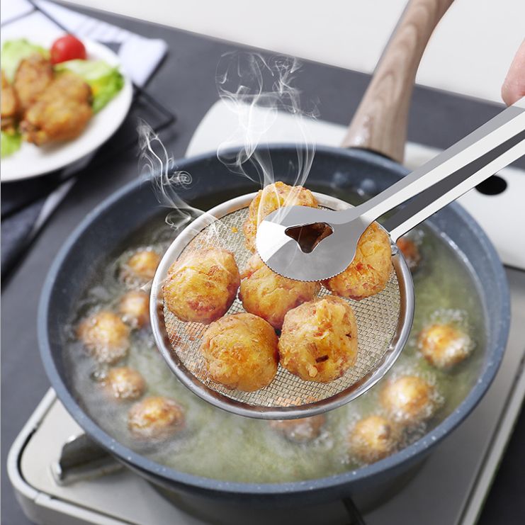 Stainless steel fryer spoon