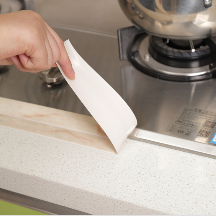 Marble-patterned kitchen waterproof and mold-proof stickers detail image 5