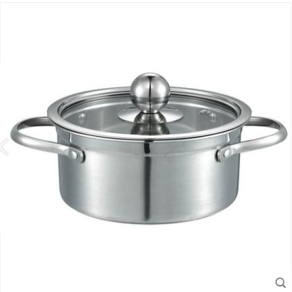 Stainless steel small hot pot 16cm soup pot, small hot pot induction cooker, one pot per person, suitable for 16cm diameter, 8 cm height, thick base material