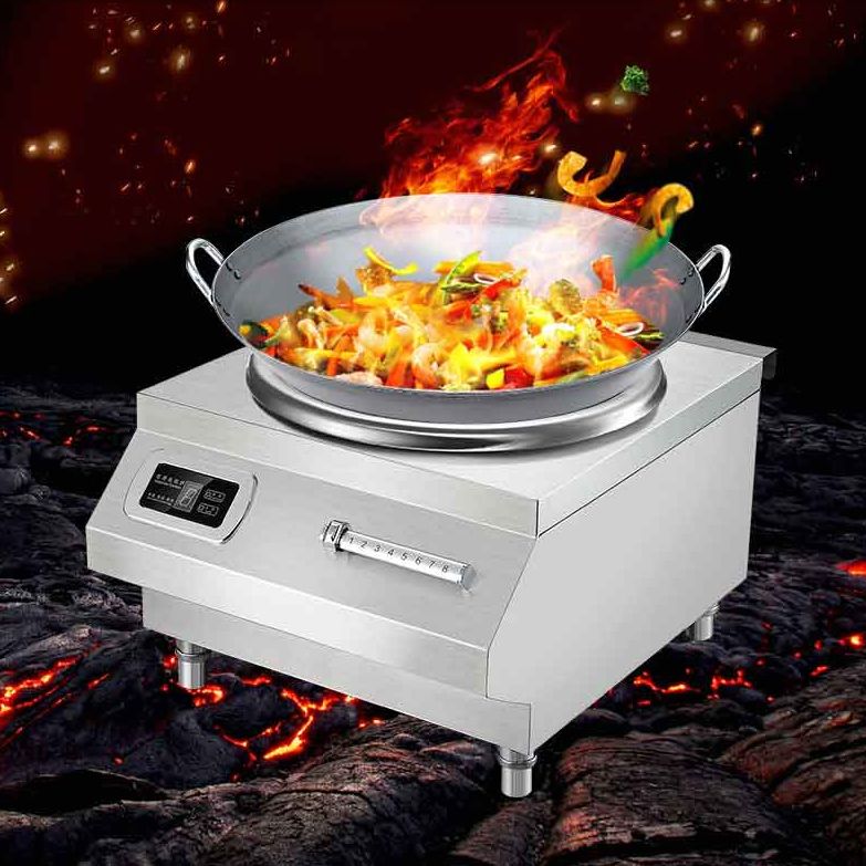 High-power countertop wok, 8000W induction cooker, concave type, school, unit kitchen, canteen, 8KW power, fast cooking, two-year warranty, industrial-grade quality