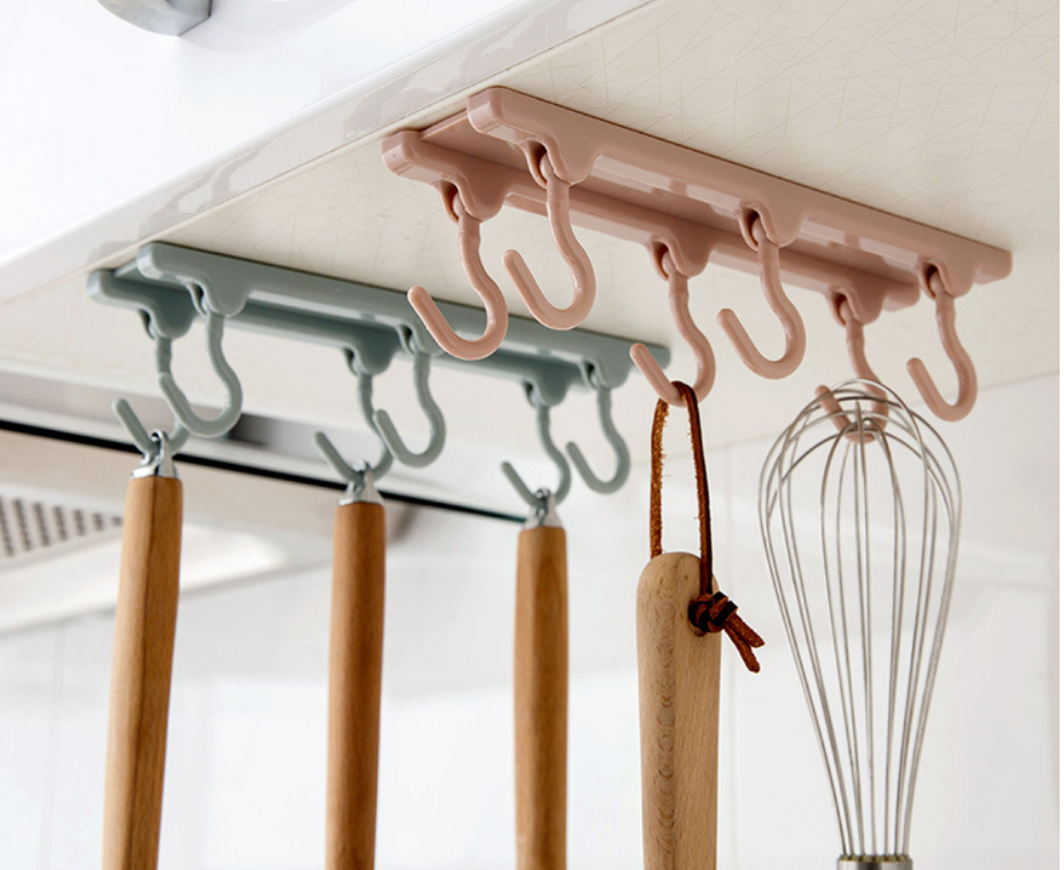 挂钩强力粘胶浴室免钉挂衣架壁挂墙壁墙上无痕粘钩厨房6连排钩详情图1