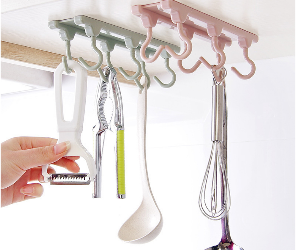 挂钩强力粘胶浴室免钉挂衣架壁挂墙壁墙上无痕粘钩厨房6连排钩详情图2