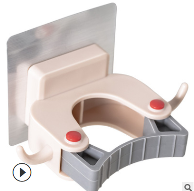 Mop rack, multi-functional transparent and traceless hook, mop clamp, mop hook detail image 1