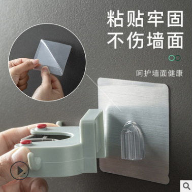 Mop rack, multi-functional transparent and traceless hook, mop clamp, mop hook detail image 4