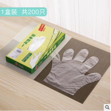 加厚磨砂一次性手套pe手套一次性透明家用厨房一次性手套盒装详情图3