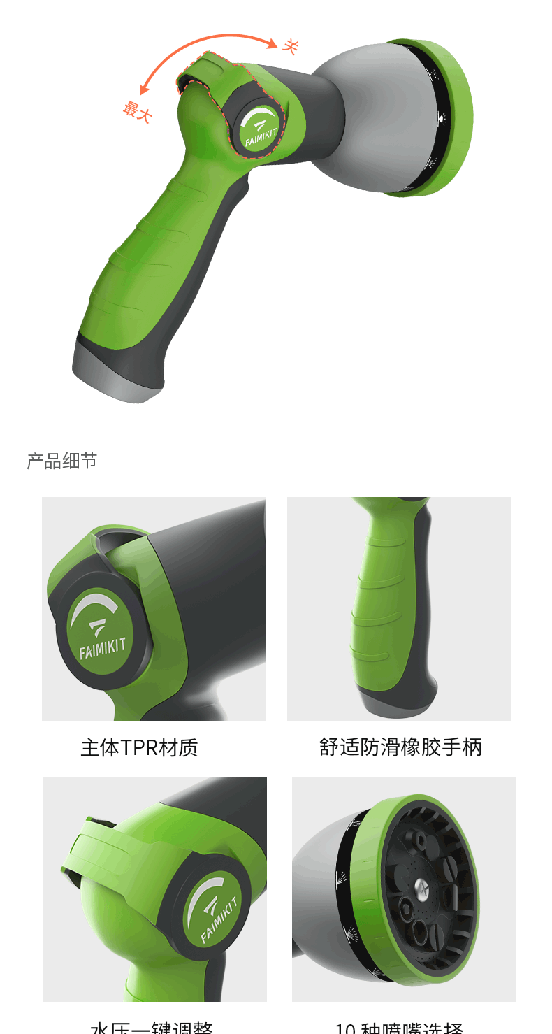 新款伸缩水管家用洗车高压水枪花园喷水套装高压软管跨境花园水管详情图5