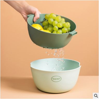 多功能塑料水果篮果蔬沥水篮创意洗菜篮家用双层水果盘