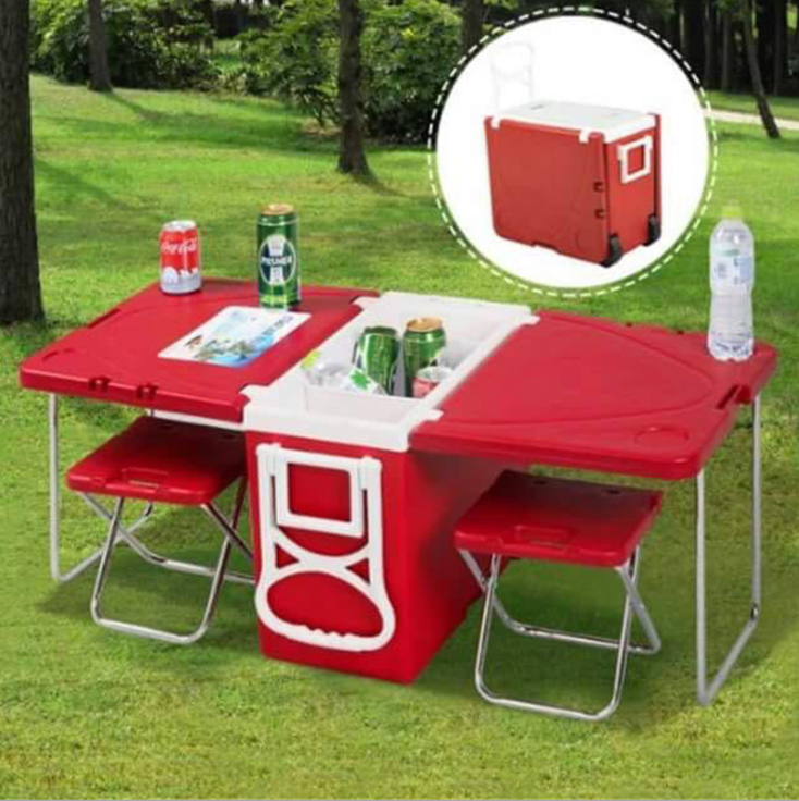 The new best-selling 27L large-capacity plastic folding insulated table and chair detail image 4