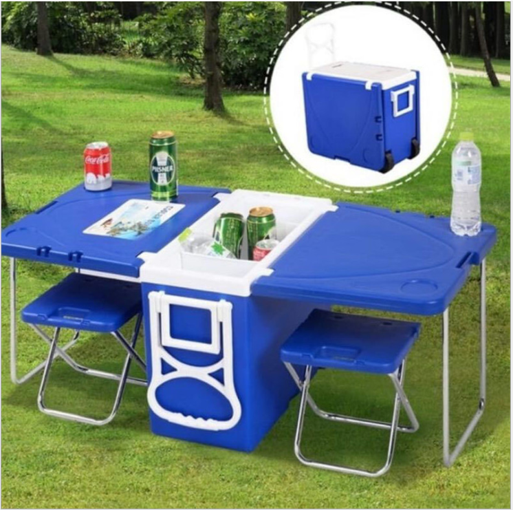 The new best-selling 27L large-capacity plastic folding insulated table and chair detail image 5