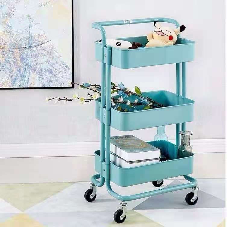 三层把手手推车 工作台小推车 置物篮