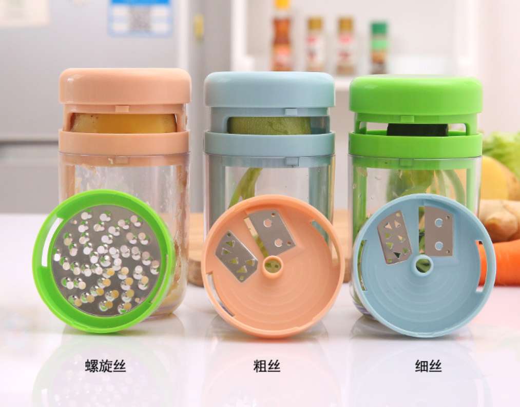 Three-in-one rotating cup, three-in-one grater, cold dish slicer, multi-functional grater, vegetable slicer, vegetable shreder detail image 3