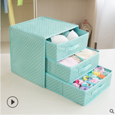 Elevated drawer sock, underwear and underwear storage box