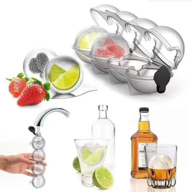 4-hole ice-making box whisky round ice hockey mold ice cube tray