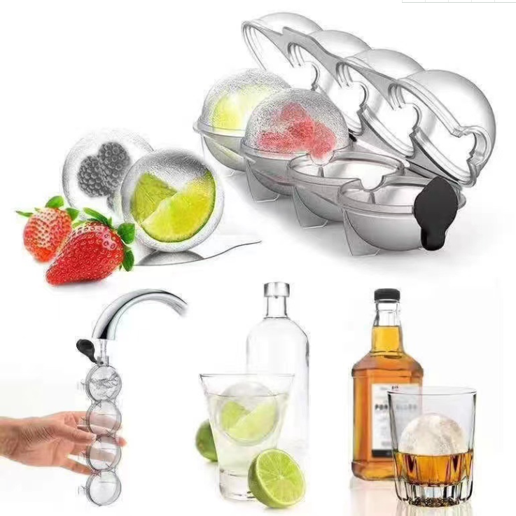 4-hole ice-making box whisky round ice hockey mold ice cube tray detail image 2