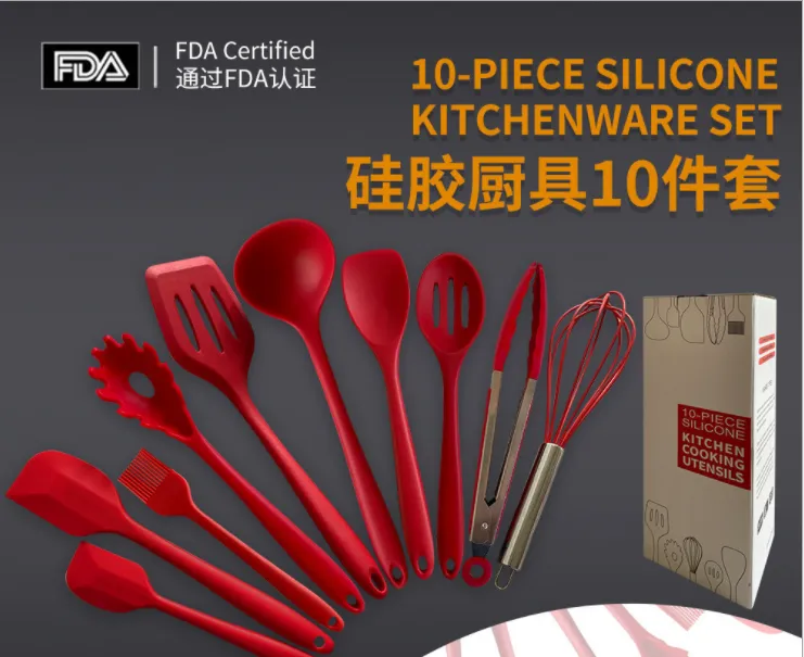 A 10-piece set of silicone nylon kitchenware detail image 2