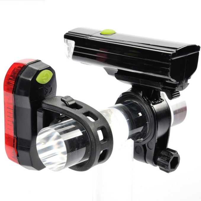 Mountain bike headlight taillight set LED lighting combination