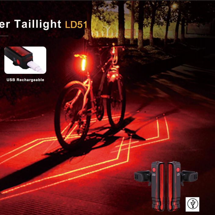 Warning lights impression riding bike taillights