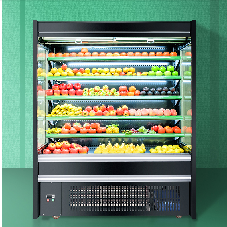 Air curtain cabinet, fruit preservation cabinet, commercial refrigeration display cabinet, supermarket fruit store cold cabinet, air-cooled vertical ice cabinet detail image 1