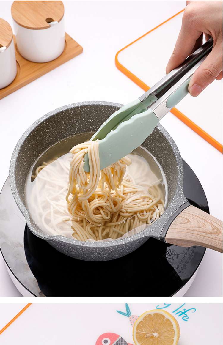硅胶食品夹子面包夹子牛排夹子烧烤夹不锈钢食物夹子烹饪夹工具