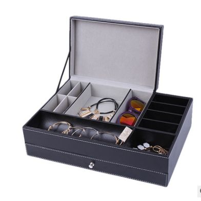 Double jewelry storage box with small lid