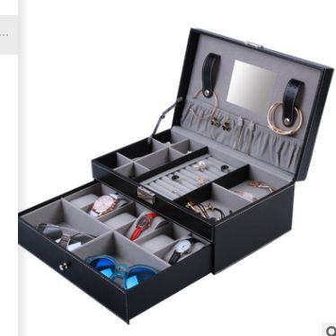 Double closed window jewelry box