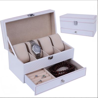 4-digit watch case Double-layer jewelry case