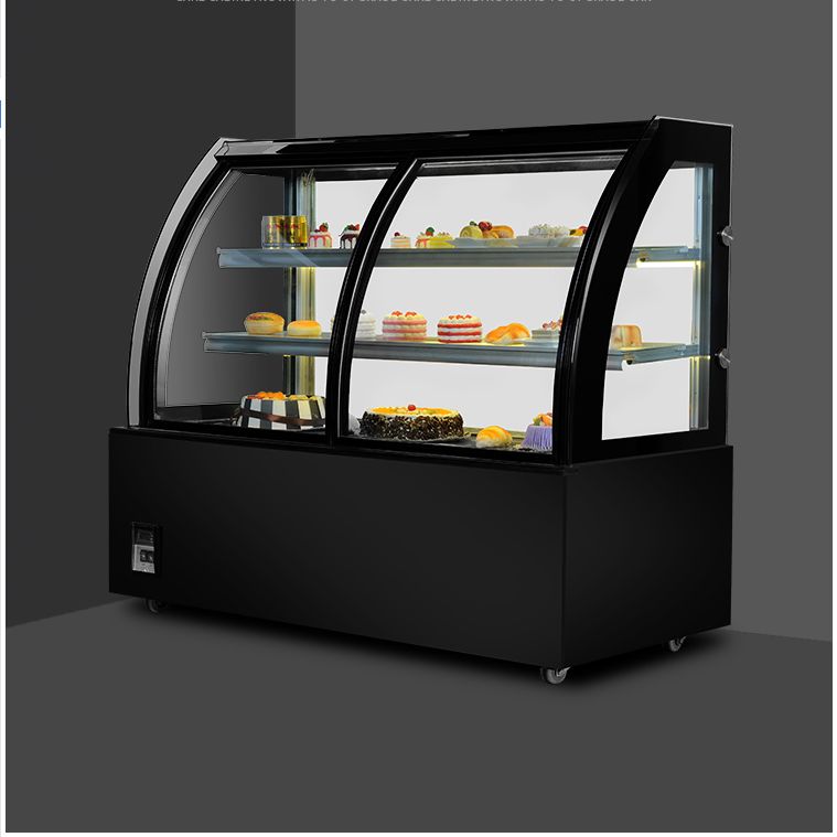 1.5m cake cabinet, refrigerated display cabinet, air-cooled arc-shaped front and rear door vertical fresh-keeping cabinet