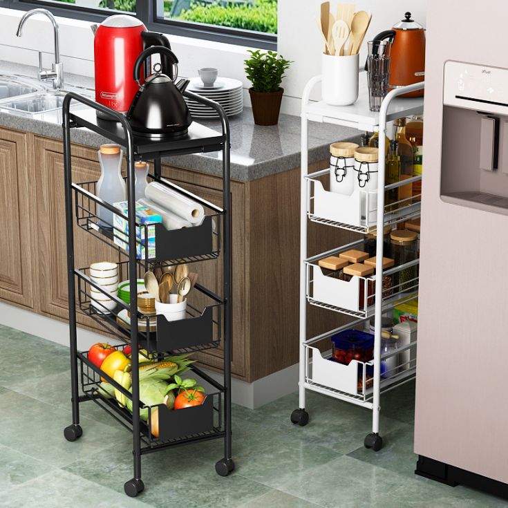 多层带轮移动蔬菜窄缝小推车